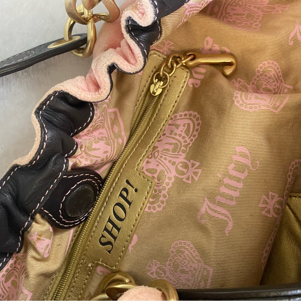 Juicy Couture Pink and Black Shoulder Bag with Gold Chain - Picture 11 of 14